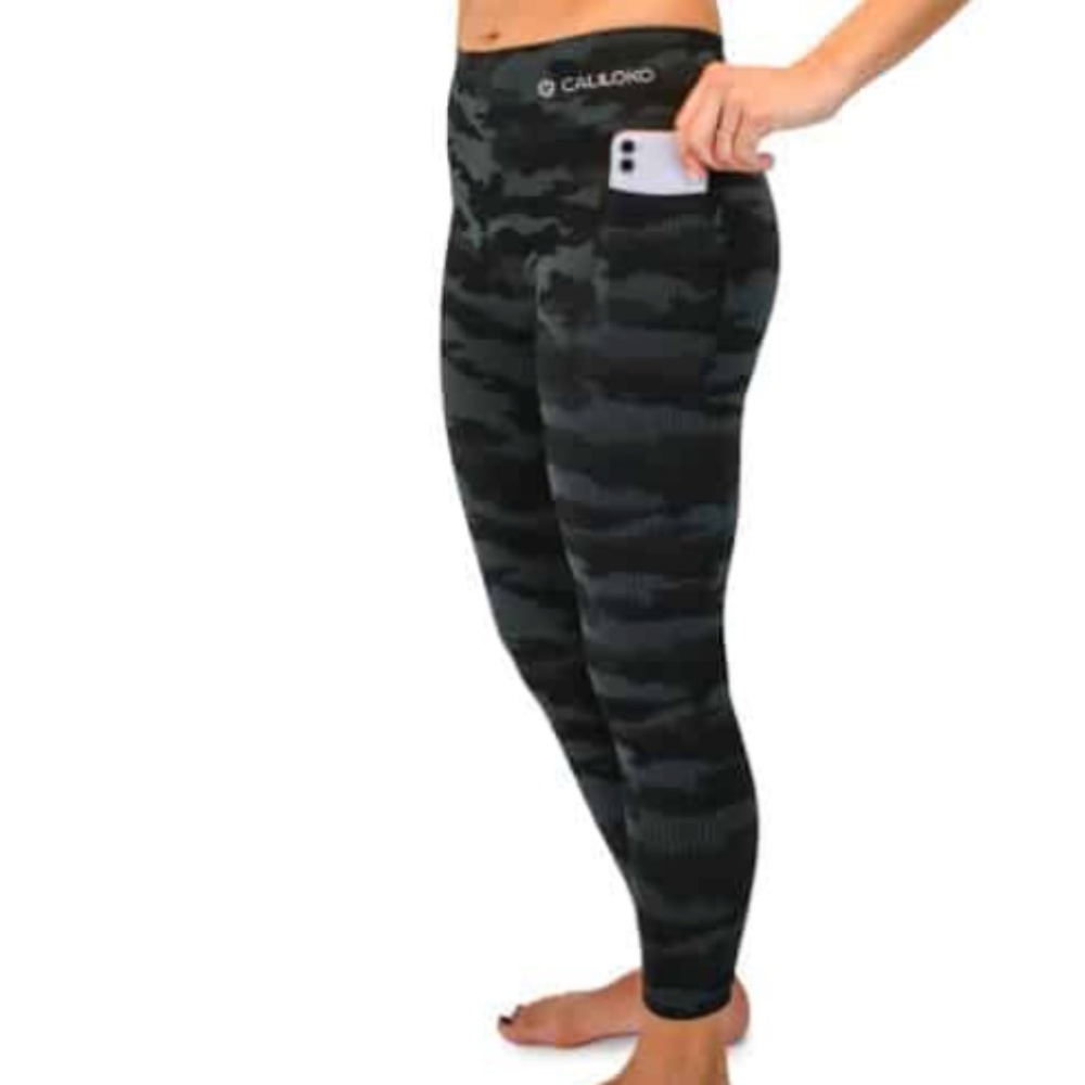Caliloko Santa Ana Active Compression Tights, black camouflage, size 0